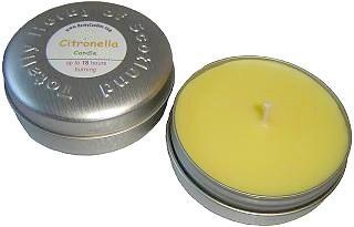  Midge candle in tin made with citronella,
 lavender or bog myrtle essential oils 